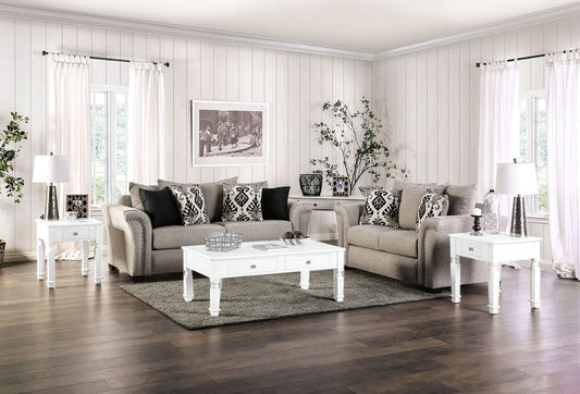 Furniture of America - Belsize Sofa + Loveseat in Light Taupe/Black - SM6440-2PC View 1
