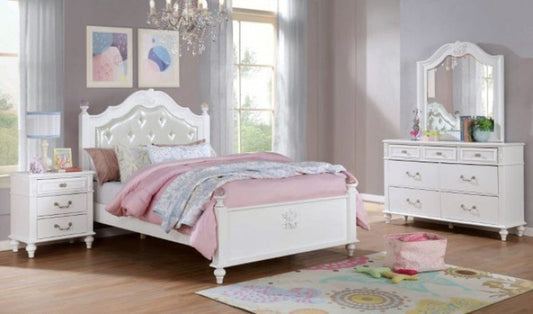 Furniture of America - Belva 4 Pc. Full Bedroom Set in White - CM7174F-4PC