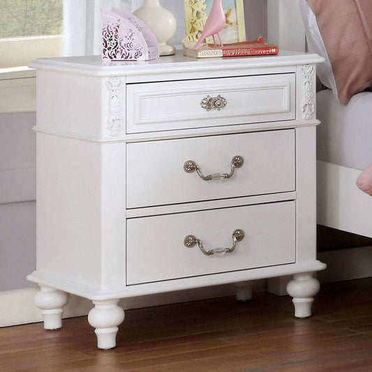Furniture of America - Belva Nightstand w/ USB in White - CM7174N View 1