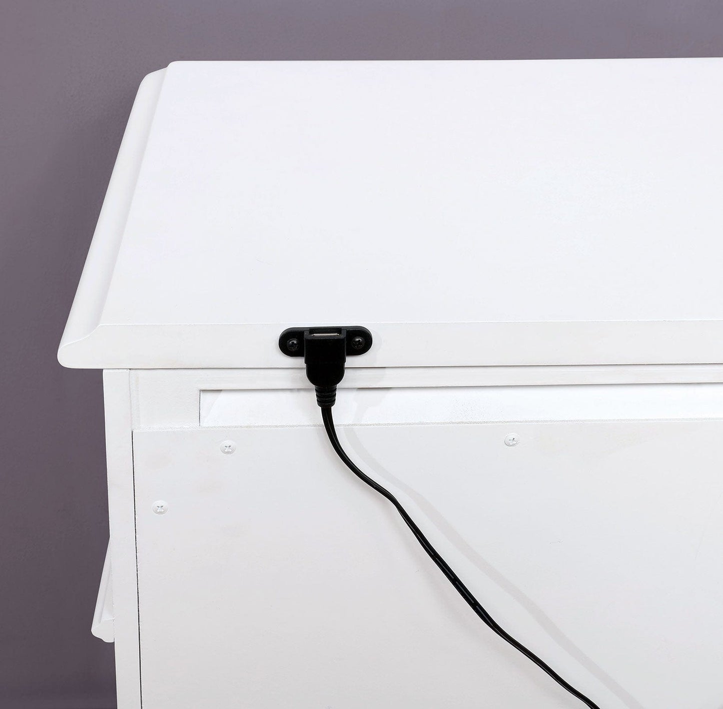 Furniture of America - Belva Nightstand w/ USB in White - CM7174N View 3