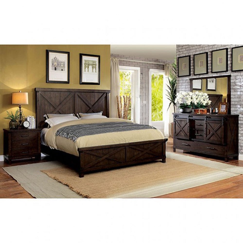 Furniture of America - Bianca 4 Pc. Queen Bedroom Set in Dark Walnut - CM7734Q-4PC