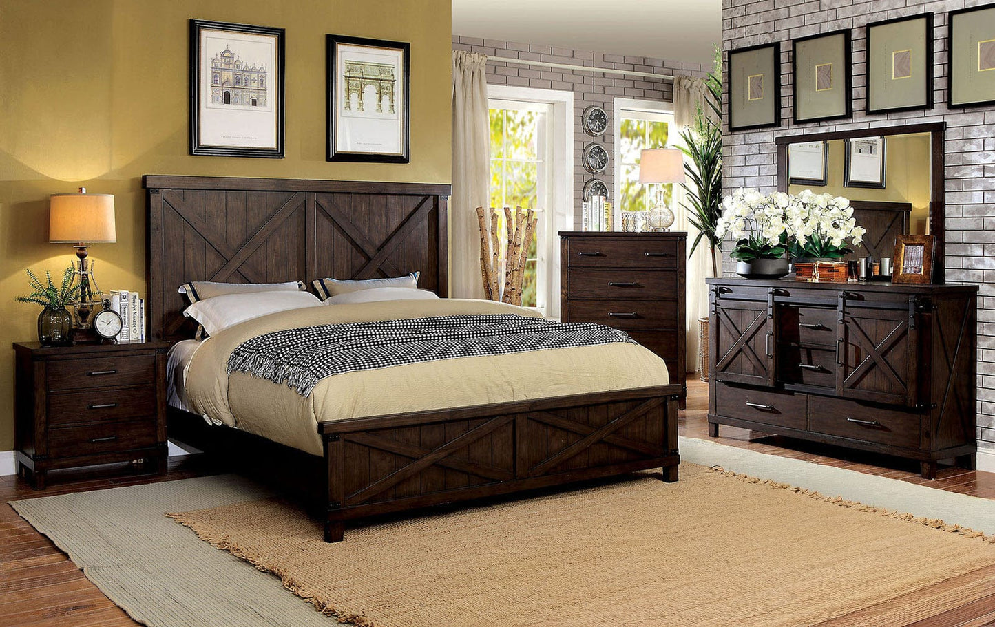Furniture of America - Bianca 5 Pc. Queen Bedroom Set w/ Chest in Dark Walnut - CM7734Q-5PC-CHEST View 1