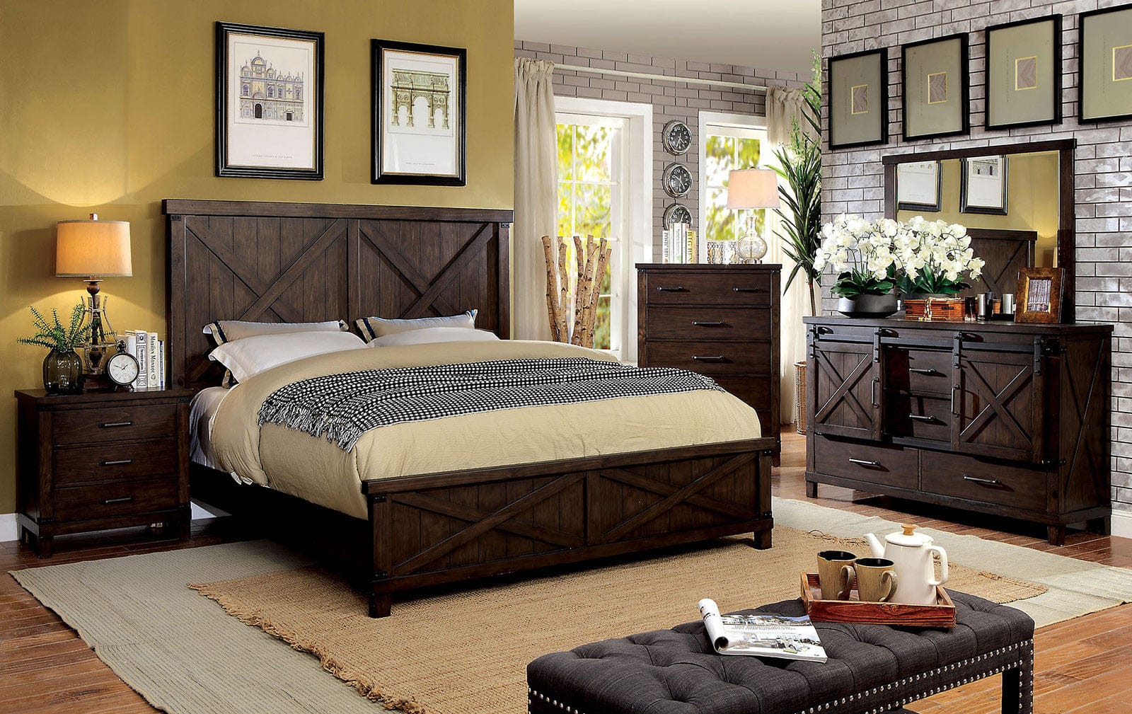 Furniture of America - Bianca Queen Bed in Dark Walnut - CM7734Q-BED View 3