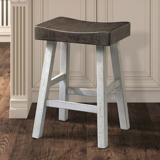 Furniture of America - Biasca 24" Stool, Set of 2 in Gray/White - FM-BR3001WH-24-2PK View 1