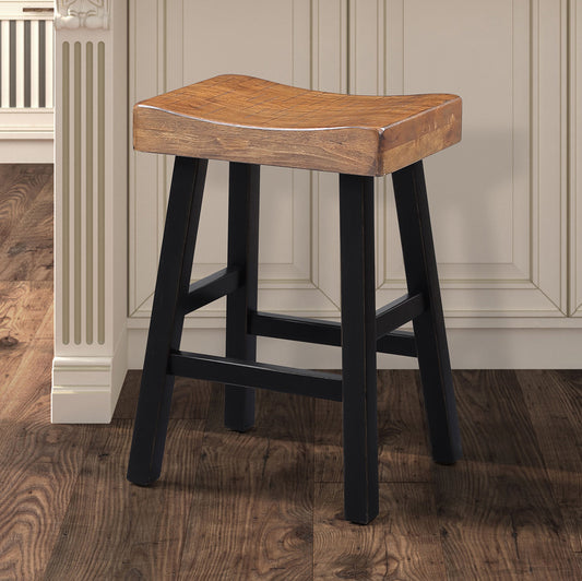 Furniture of America - Biasca 24" Stool, Set of 2 in Oak/Black - FM-BR3001BR-24-2PK View 1