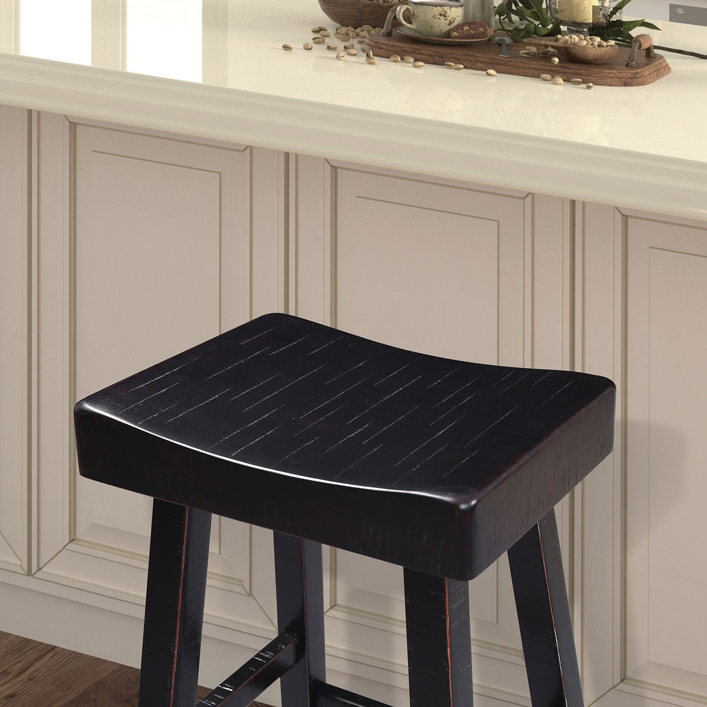 Furniture of America - Biasca 29" Stool, Set of 2 in Black - FM-BR3001BK-29-2PK View 3