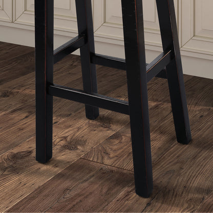 Furniture of America - Biasca 29" Stool, Set of 2 in Black - FM-BR3001BK-29-2PK View 4