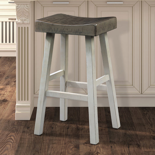 Furniture of America - Biasca 29" Stool, Set of 2 in Gray/White - FM-BR3001WH-29-2PK View 1