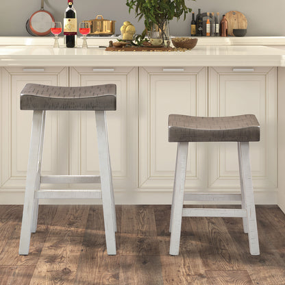 Furniture of America - Biasca 29" Stool, Set of 2 in Gray/White - FM-BR3001WH-29-2PK View 2