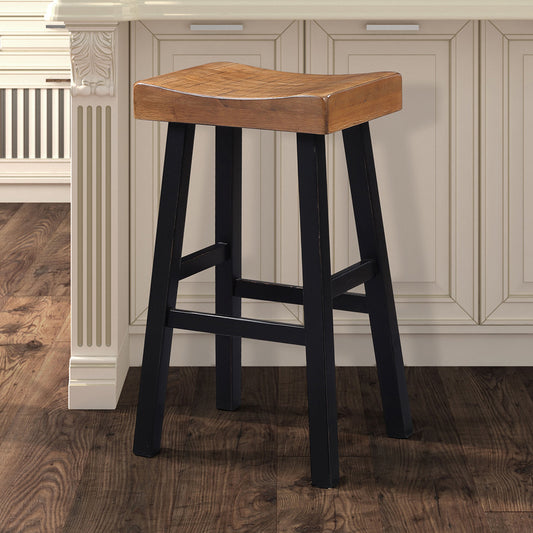 Furniture of America - Biasca 29" Stool, Set of 2 in Oak/Black - FM-BR3001BR-29-2PK View 1