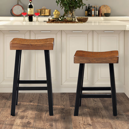 Furniture of America - Biasca 29" Stool, Set of 2 in Oak/Black - FM-BR3001BR-29-2PK View 2