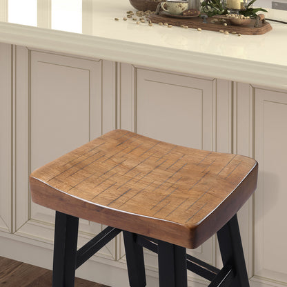 Furniture of America - Biasca 29" Stool, Set of 2 in Oak/Black - FM-BR3001BR-29-2PK View 3