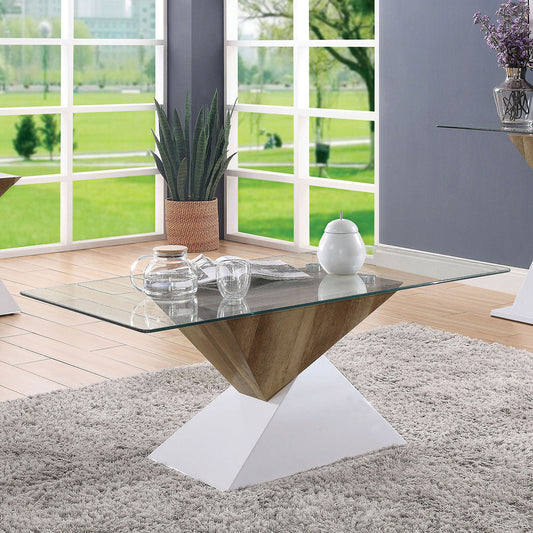 Furniture of America - Bima Ii Coffee Table in White/Natural Tone - FOA4746C-TABLE View 1