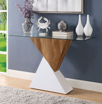 Furniture of America - Bima Ii Sofa Table in White/Natural Tone - FOA4746S-TABLE View 1