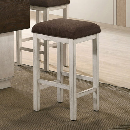 Furniture of America - Bingham Counter Ht. Stool Set of 2 in Antique White/Dark Brown - CM3168BR-ST-2PK View 1