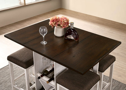 Furniture of America - Bingham Counter Ht. Table w/ 2 x 15" Leaves in Dark Walnut/Antique White - CM3168BR-PT View 3