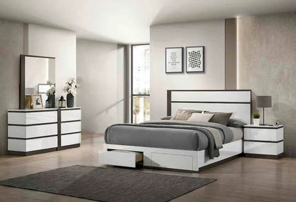 Furniture of America - Birsfelden - 3 Pc. Queen Bedroom Set - White/Metallic Gray - FOA7225WH-DR-Q-4PC view 1