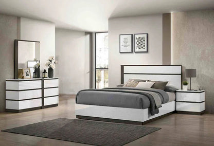 Furniture of America - Birsfelden - 3 Pc. Queen Bedroom Set - White/Metallic Gray - FOA7225WH-Q-4PC view 1