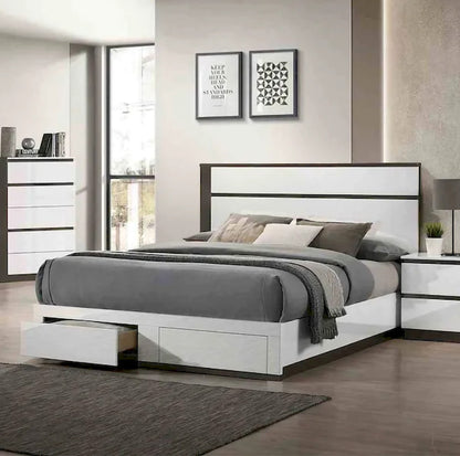 Furniture of America - Birsfelden - Cal.King Bed w/ Drawers, White - FOA7225WH-DR-CK-BED view 1