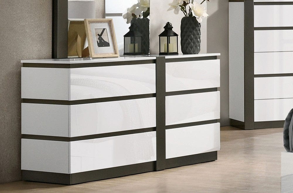 Furniture of America - Birsfelden Dresser in White/Metallic Gray - FOA7225WH-D View 1