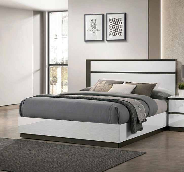 Furniture of America - Birsfelden Queen Bed in White/Metallic Gray - FOA7225WH-Q-BED View 1