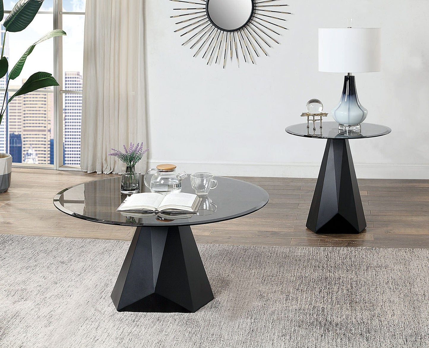 Furniture of America - Bishop End Table in Black/Gray - CM4192BK-E-TABLE View 2