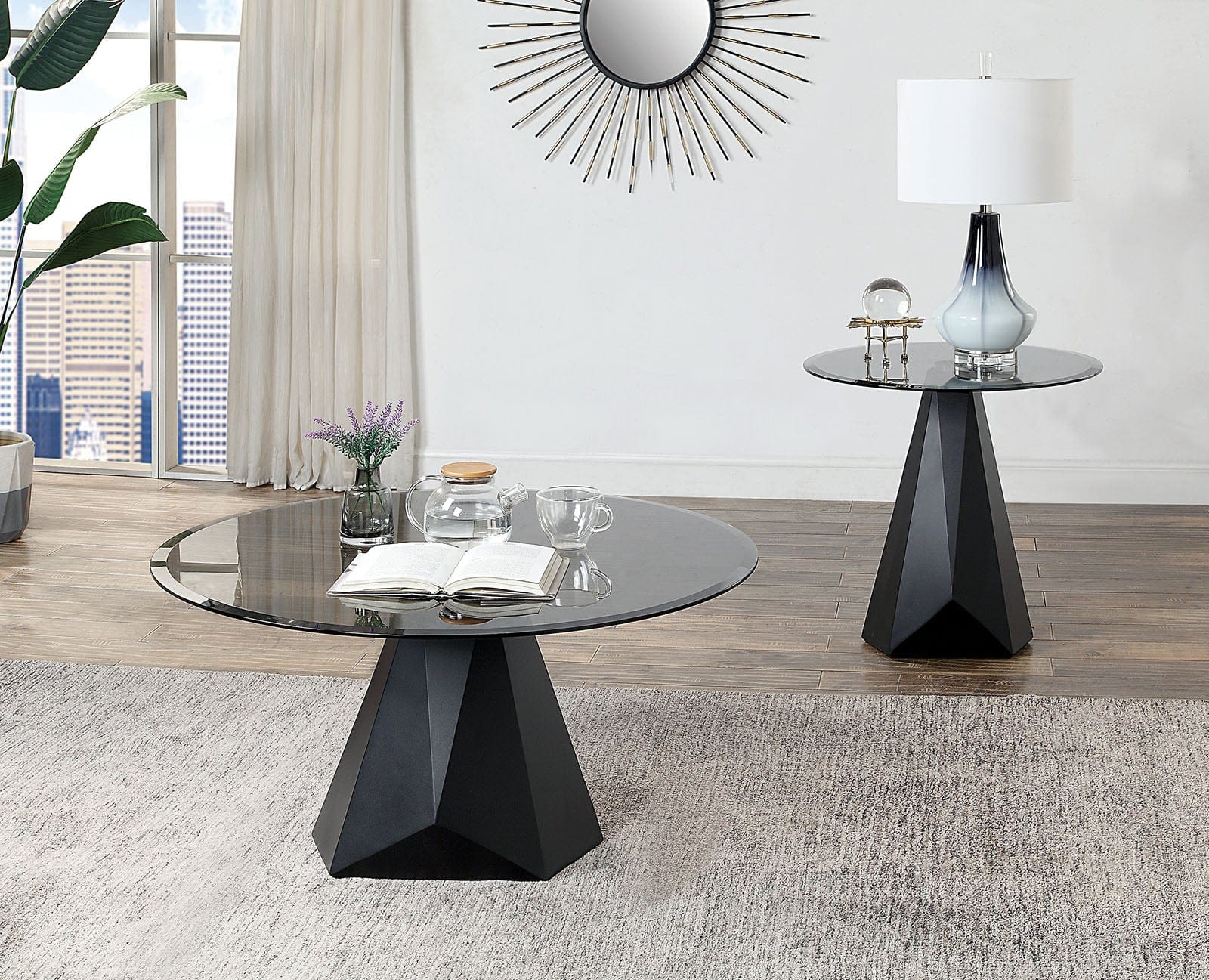 Furniture of America - Bishop End Table in Black/Gray - CM4192BK-E-TABLE View 2
