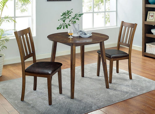 Furniture of America - Blackwood 3 Pc. Round Dining Table Set in Walnut/Dark Brown - CM3771RT-3PK View 1