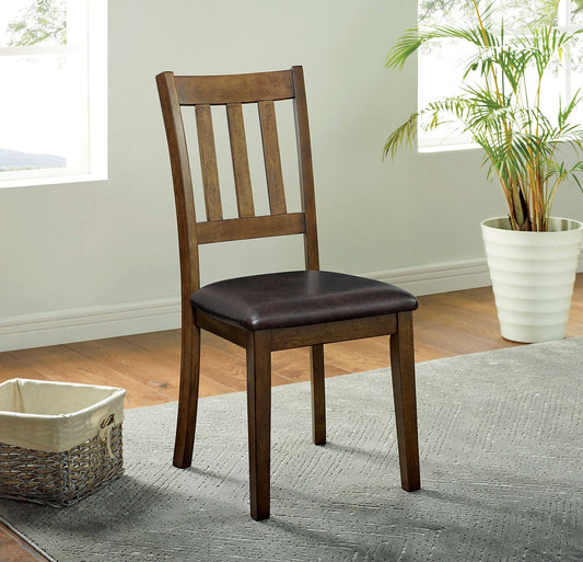 Furniture of America - Blackwood 3 Pc. Round Dining Table Set in Walnut/Dark Brown - CM3771RT-3PK View 2