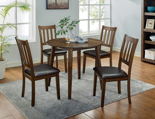 Furniture of America - Blackwood 5 Pc. Round Dining Table Set in Walnut/Dark Brown - CM3771RT-5PK View 1