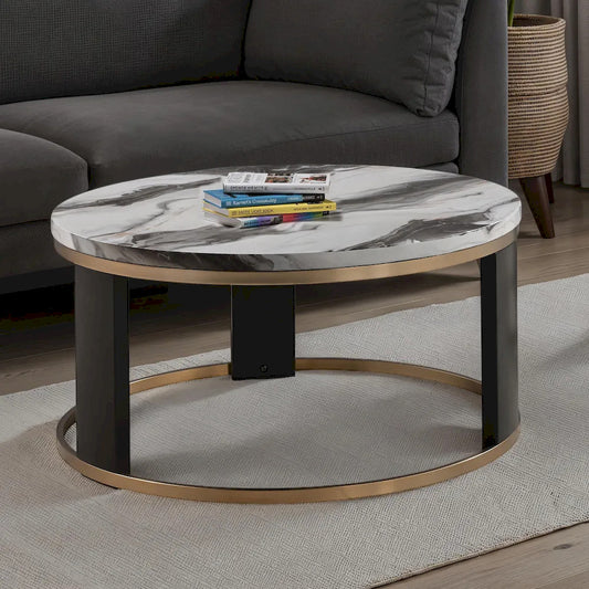 Furniture of America - Bogor - Round Cocktail Table - FM44007BK-CR view 1