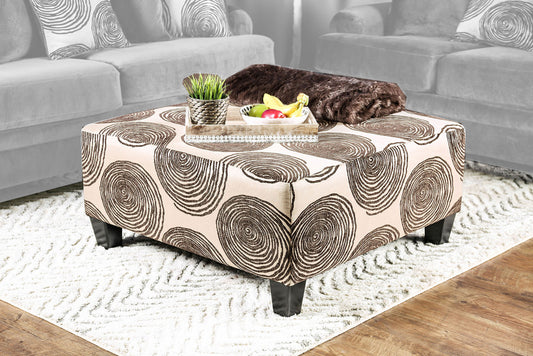 Furniture of America - Bonaventura Ottoman in Brown/Pattern - SM5142BR-OT View 1