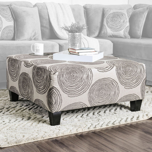 Furniture of America - Bonaventura Ottoman in Gray/Pattern - SM5142GY-OT View 1