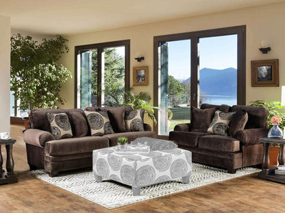 Furniture of America - Bonaventura Sofa + Loveseat in Brown - SM5142BR-2PC View 1