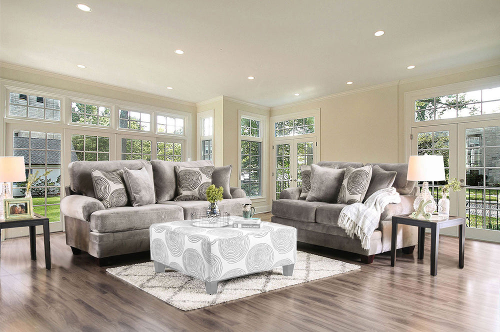 Furniture of America - Bonaventura Sofa + Loveseat in Gray - SM5142GY-2PC View 1