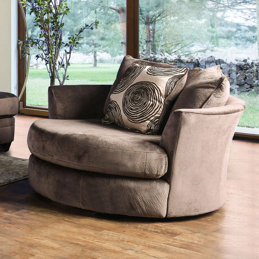 Furniture of America - Bonaventura Swivel Chair in Brown - SM5142BR-CH View 1