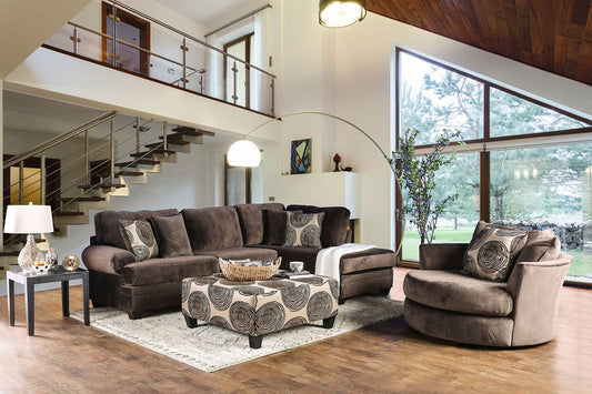Furniture of America - Bonaventura Swivel Chair in Brown - SM5142BR-CH View 2