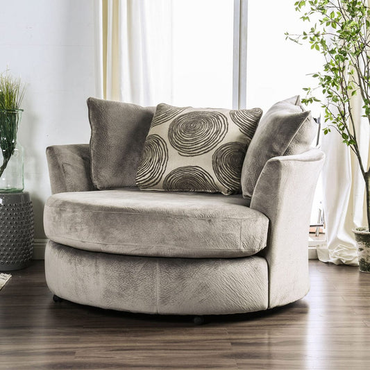 Furniture of America - Bonaventura Swivel Chair in Gray/Pattern - SM5142GY-CH View 1