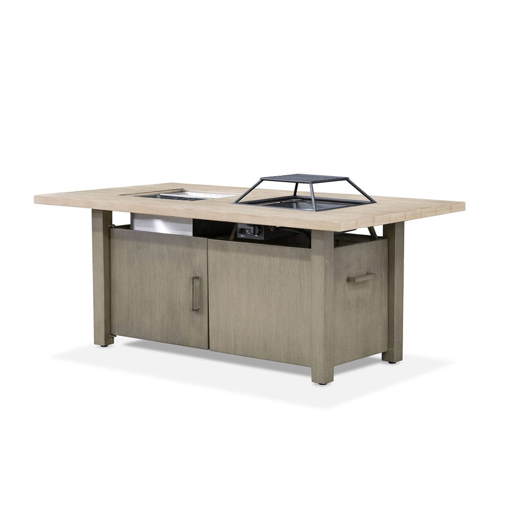 Furniture of America - Bordeaux Dining Table w/ Fire Pit & Cooler in Brown - GM-2017-PK View 1