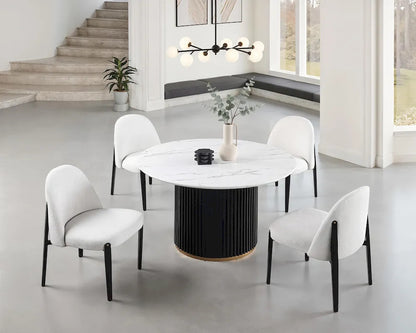 Furniture of America - Borden - 5 Pc. Dining Table Set - Black/White - FM37019BK-RT-5PC view 1