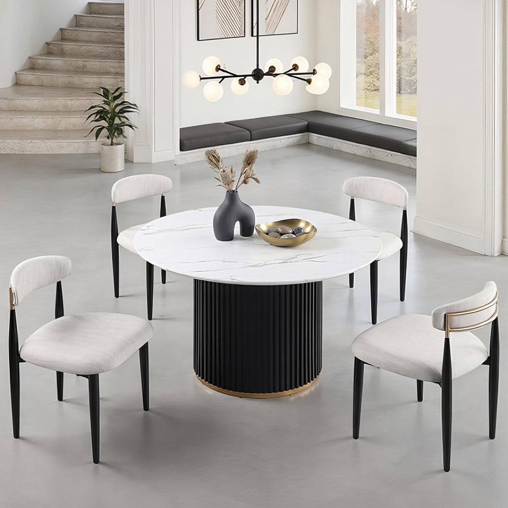 Furniture of America - Borden - 5 Pc. Dining Table Set - Black/White - FM37019BK-RT-5PC18BK view 1