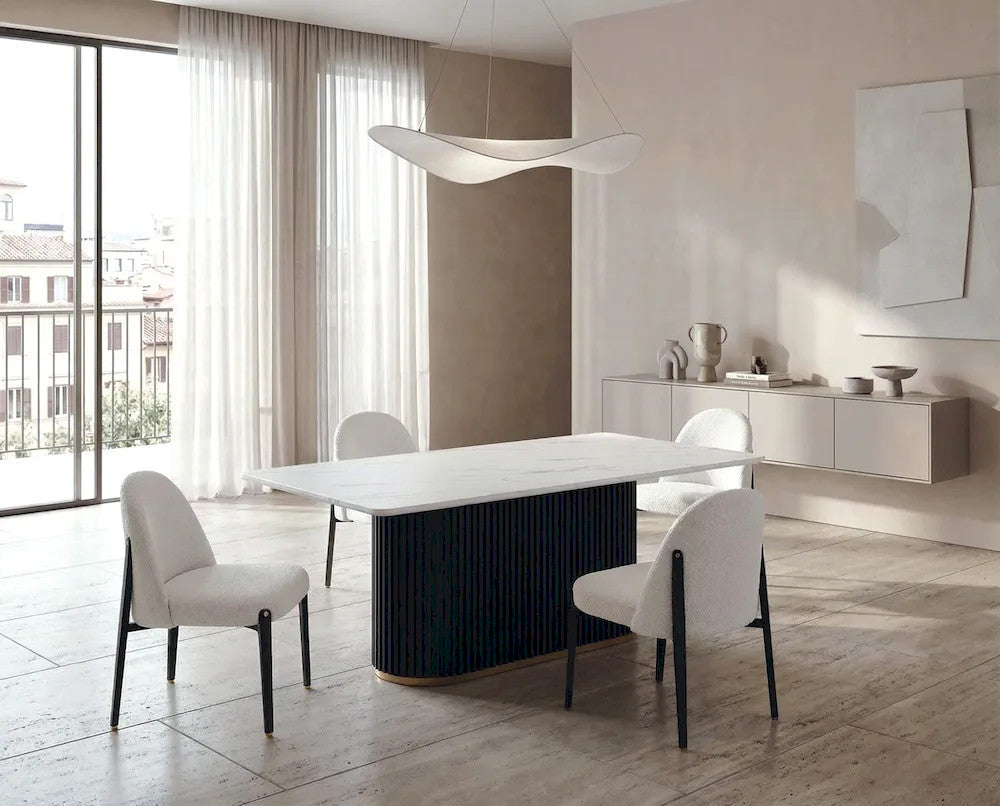 Furniture of America - Borden - 5 Pc. Dining Table Set - Black/White - FM37019BK-T-5PC view 1