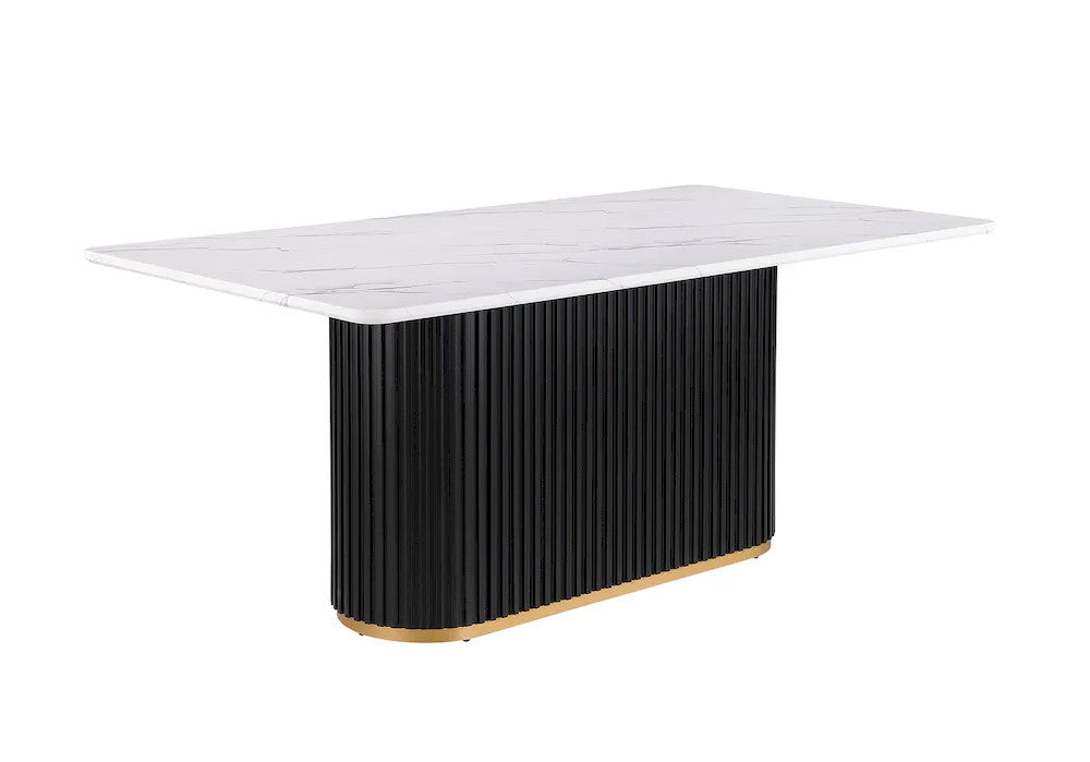 Furniture of America - Borden - 5 Pc. Dining Table Set - Black/White - FM37019BK-T-5PC view 2