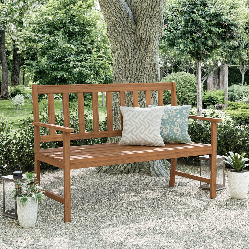 Furniture of America - Borkum Garden Bench in Natural - GM-1017 View 1