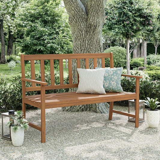 Furniture of America - Borkum Garden Bench in Natural - GM-1017 View 1