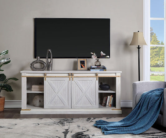 Furniture of America - Borrego TV Stand in Antique White - CM5018WH-TV-72 View 2