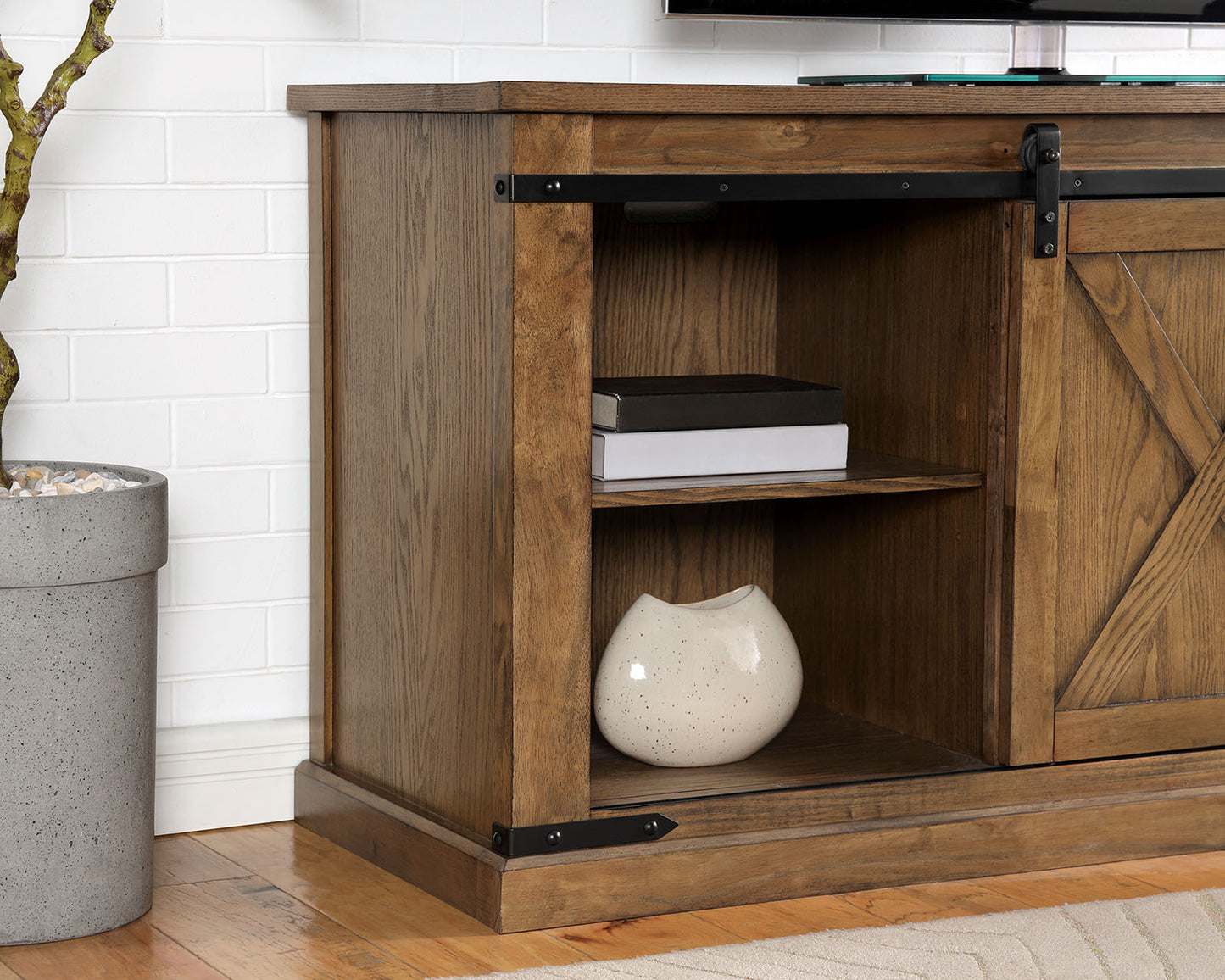 Furniture of America - Borrego TV Stand in Dark Oak - CM5018A-TV-72 View 2