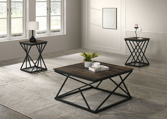 Furniture of America - Borup 3 Pc. Table Set in Dark Brown/Black - FM42902DB-3PK View 1
