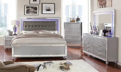 Furniture of America - Brachium 5 Pc. Queen Bedroom Set w/ Chest in Silver - CM7977SV-Q-5PC-CHEST View 1