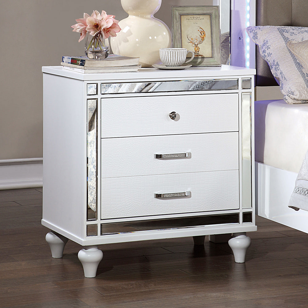 Furniture of America - Brachium Nightstand in White - CM7977WH-N View 1